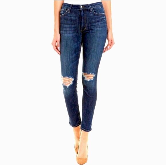 Joe’s High Rise Distressed Skinny Ankle Faith Denim Jeans Sz 30 - Picture 1 of 11